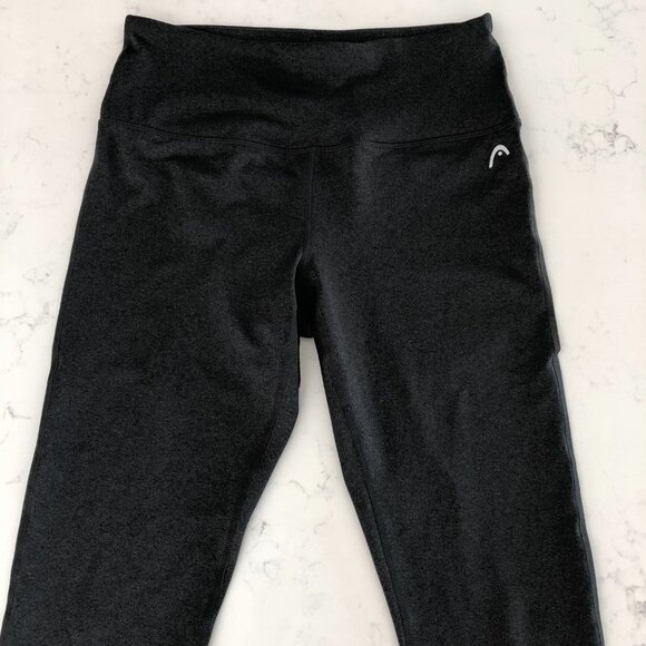 HEAD Athletic Activewear Hi Rise Leggings w Mesh Panels Gray + Black Size M - Picture 4 of 12